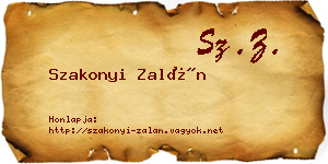 Szakonyi Zalán névjegykártya